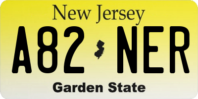 NJ license plate A82NER