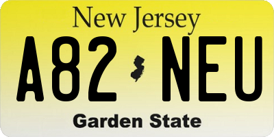 NJ license plate A82NEU