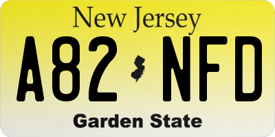 NJ license plate A82NFD