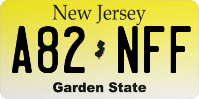 NJ license plate A82NFF