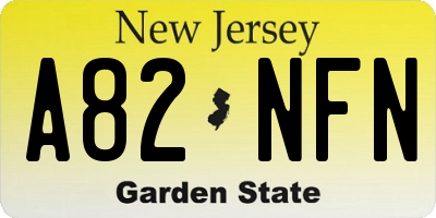 NJ license plate A82NFN