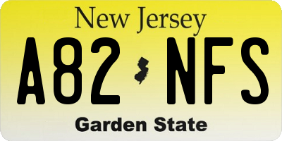 NJ license plate A82NFS