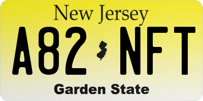 NJ license plate A82NFT