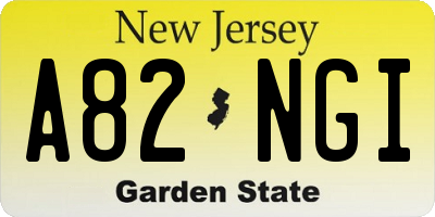 NJ license plate A82NGI