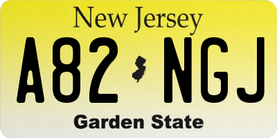 NJ license plate A82NGJ