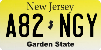 NJ license plate A82NGY
