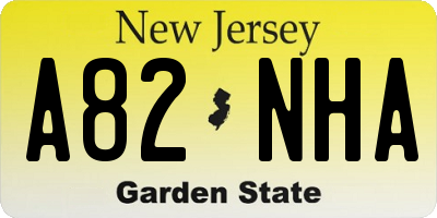 NJ license plate A82NHA
