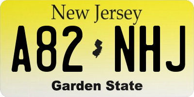 NJ license plate A82NHJ