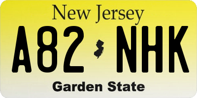 NJ license plate A82NHK