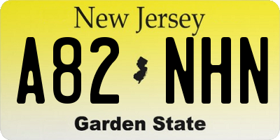 NJ license plate A82NHN