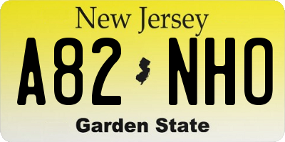 NJ license plate A82NHO