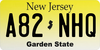 NJ license plate A82NHQ
