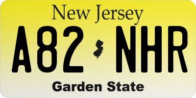 NJ license plate A82NHR