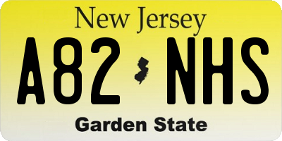 NJ license plate A82NHS
