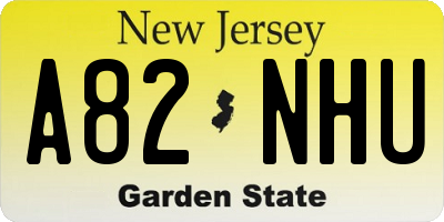 NJ license plate A82NHU