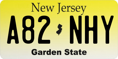 NJ license plate A82NHY