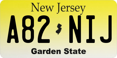 NJ license plate A82NIJ