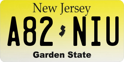NJ license plate A82NIU