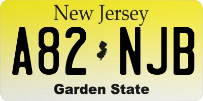 NJ license plate A82NJB