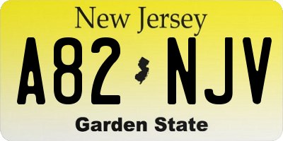 NJ license plate A82NJV