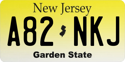 NJ license plate A82NKJ