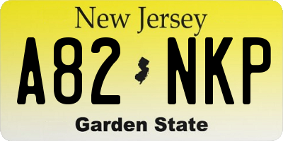 NJ license plate A82NKP
