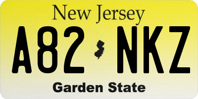 NJ license plate A82NKZ