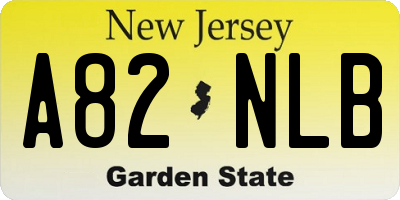 NJ license plate A82NLB
