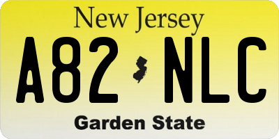 NJ license plate A82NLC