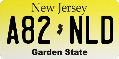 NJ license plate A82NLD