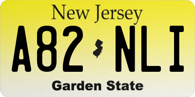 NJ license plate A82NLI