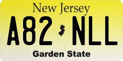 NJ license plate A82NLL
