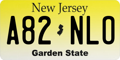 NJ license plate A82NLO
