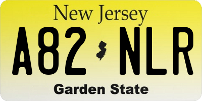 NJ license plate A82NLR