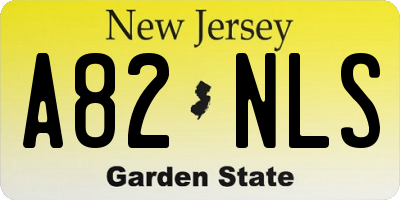 NJ license plate A82NLS