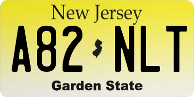 NJ license plate A82NLT