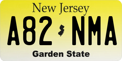 NJ license plate A82NMA