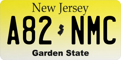 NJ license plate A82NMC