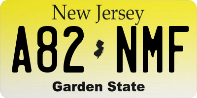 NJ license plate A82NMF