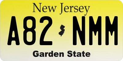 NJ license plate A82NMM