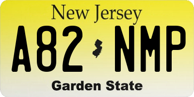 NJ license plate A82NMP