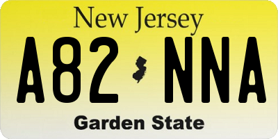 NJ license plate A82NNA