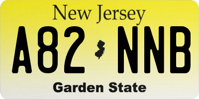 NJ license plate A82NNB