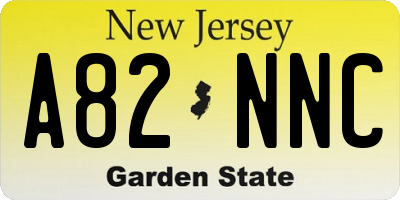NJ license plate A82NNC