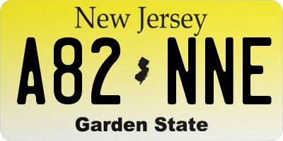NJ license plate A82NNE