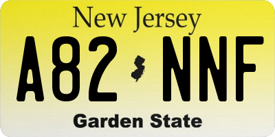 NJ license plate A82NNF