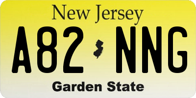 NJ license plate A82NNG