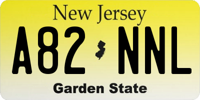NJ license plate A82NNL