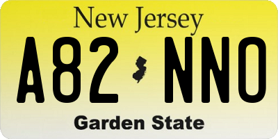 NJ license plate A82NNO