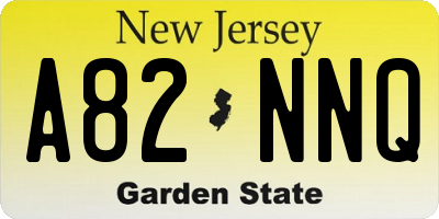 NJ license plate A82NNQ